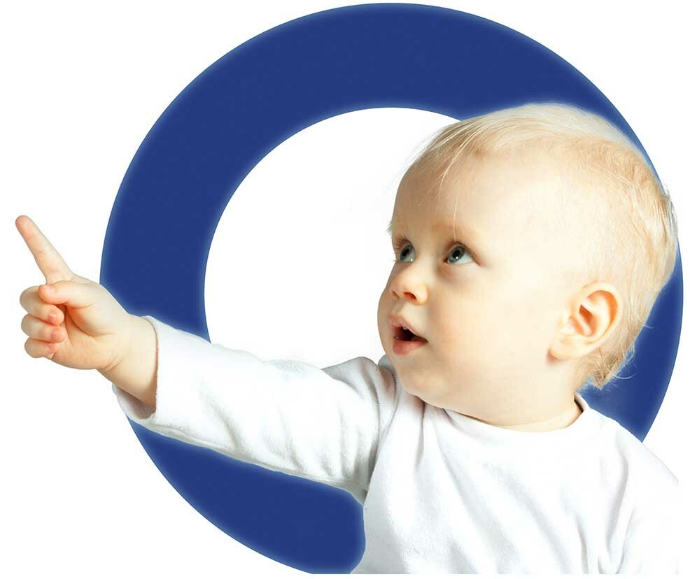 Image of a pointing baby